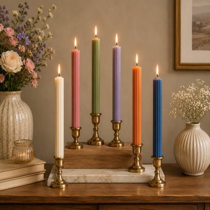 Lining Textured Pillar Candles